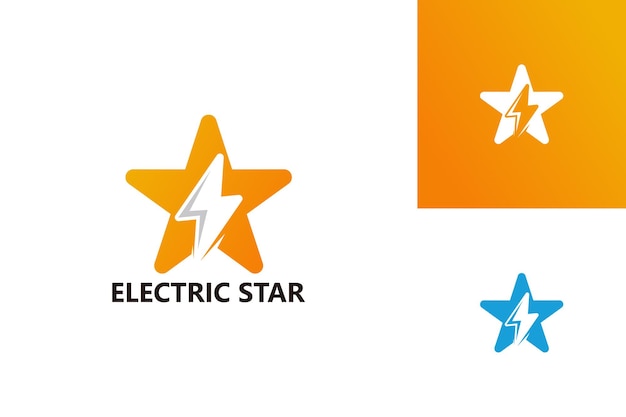 Electric Star Logo Szablon Wektor Projektu, Godło, Koncepcja Projektu, Kreatywny Symbol, Ikona