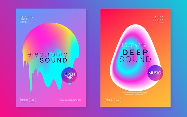 Electro Flyer Jazz Music Fest Gradientowe tło dla Invitati