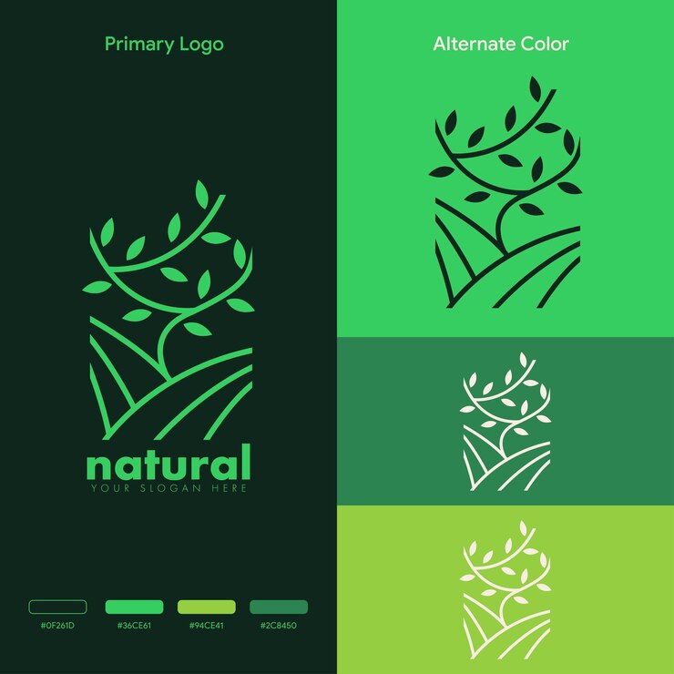 elegancka koncepcja organicznego naturalnego logo