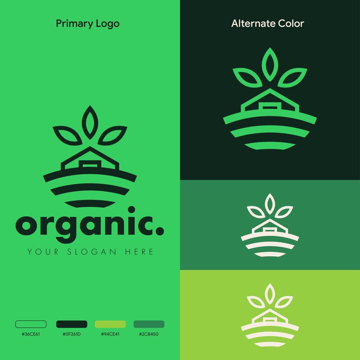 elegancka koncepcja organicznego naturalnego logo