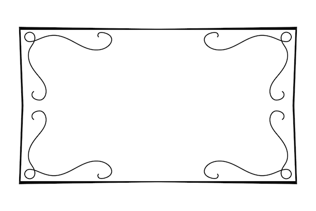 Elegancka ramka kwiatowy, sylwetka granicy w ręcznie rysowane stylu doodle na białym tle
