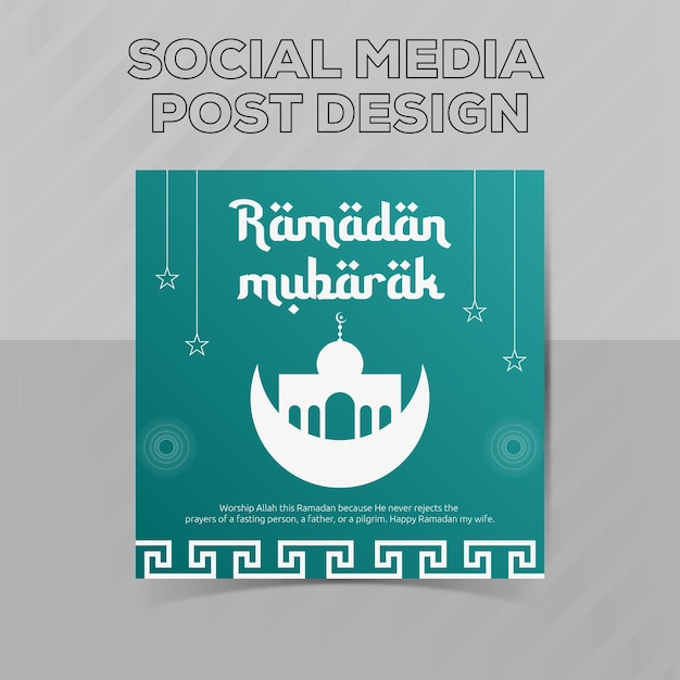Elegancka Szablon Postu W Mediach Społecznościowych Ramadan Kareem