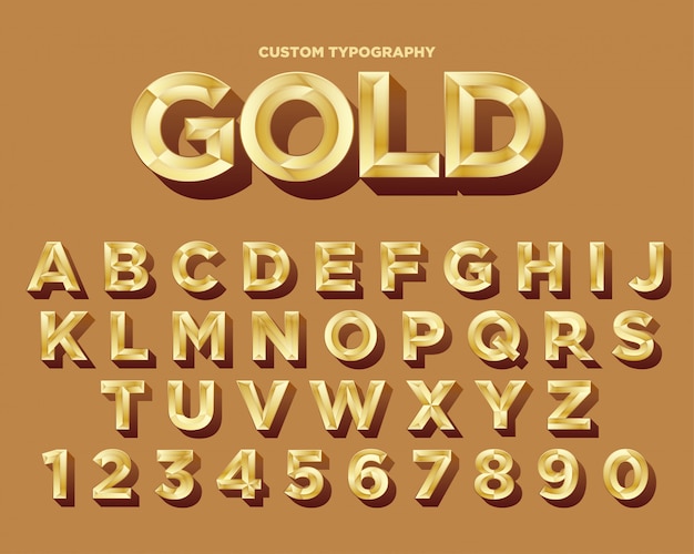 Elegancka złota czcionka typografii