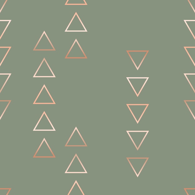 Plik wektorowy elegancki bezszwowy geometryczny wzór wektora ze złotymi trójkątami na zielonym tle szałwii luksusowy design z metalicznymi gradientowymi kształtami jest idealny do dekoracji prezentów papier do pakowania papeteriix9xa