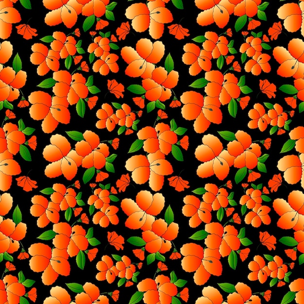 Elegancki Bezszwowy Wzór Z Ręcznie Rysowanymi Kwiatami Hibiskusa Wzór Do Owijania Tapety