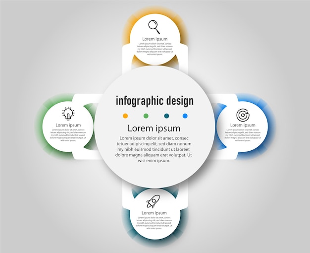 Elegancki Biznes Profesjonalny Projekt Infografiki Premium Wektor