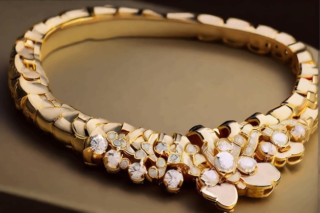Plik wektorowy elegancki biżuteria złoty i diamenty naszyjnik