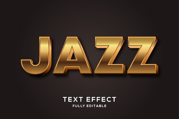 Elegancki efekt tekstu Bold Gold Jazz