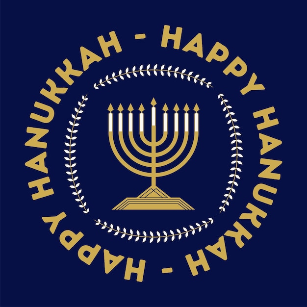 Elegancki ilustracja menorah Hanukkah powitanie szablon