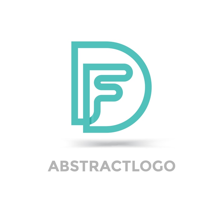 Wektor elegancki kolorowy początkowy szablon logo df list wektor tekst