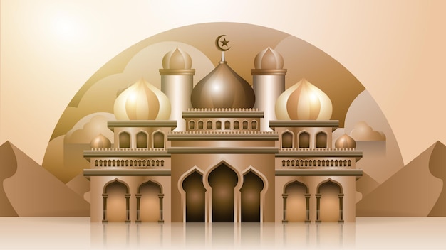 elegancki meczet realistyczna ilustracja wektorowa