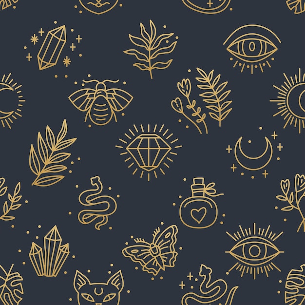 Elegancki niebiański wzór z elementami boho