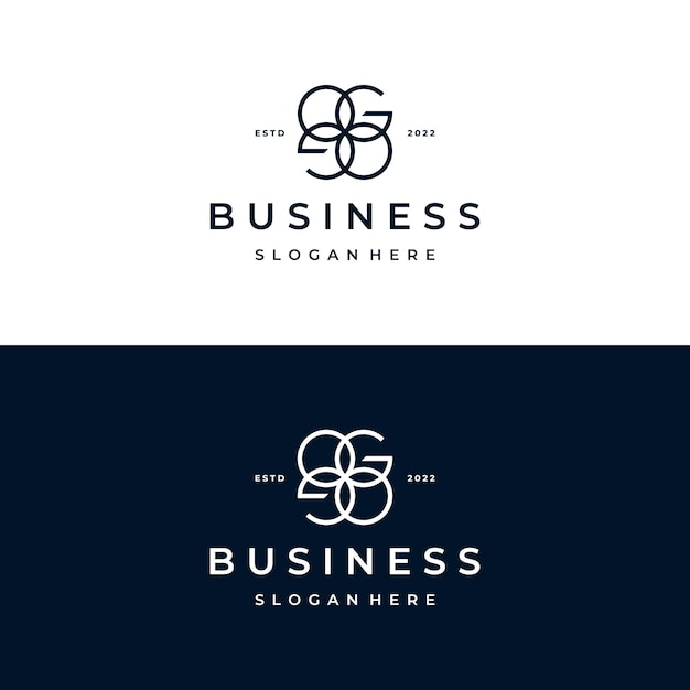 Elegancki Nowoczesny Monogram Link Kwiatowy Początkowy List Og Go Logo Design Inspiracja