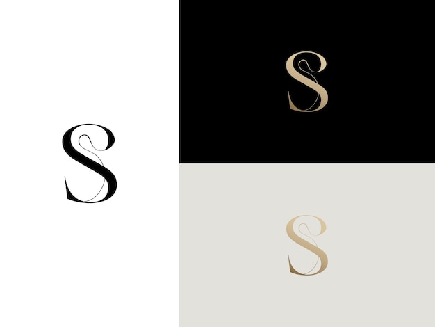 Elegancki, Prosty, Minimalistyczny I Luksusowy Czcionka Serif Alfabetu Litera S Projekt Logo