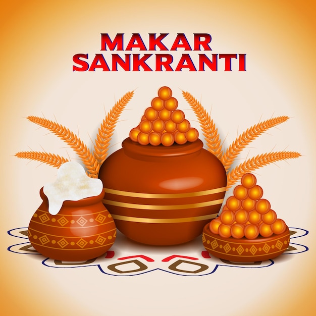 Plik wektorowy elegancki szablon premium festiwalu happy makar sankranti