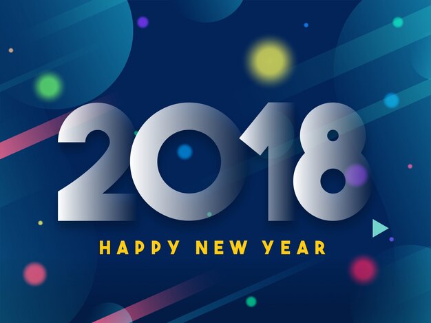 Elegancki tekst 2018 na kolorowym abstrakcjonistycznym tle