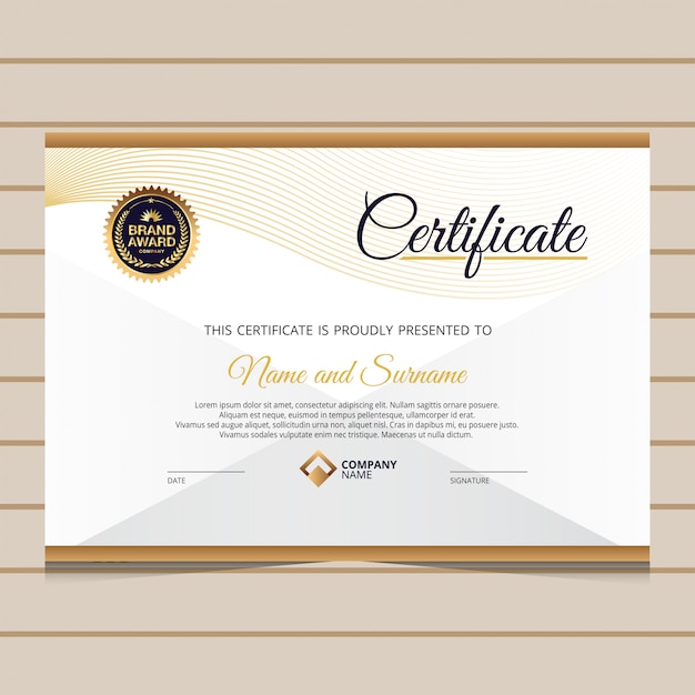 Elegancki Złoty Certyfikat Szablonu