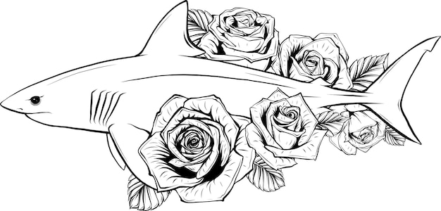 Plik wektorowy eleganckie czarno-białe logo rekina dla twojej marki dostępne w formacie wektorowym