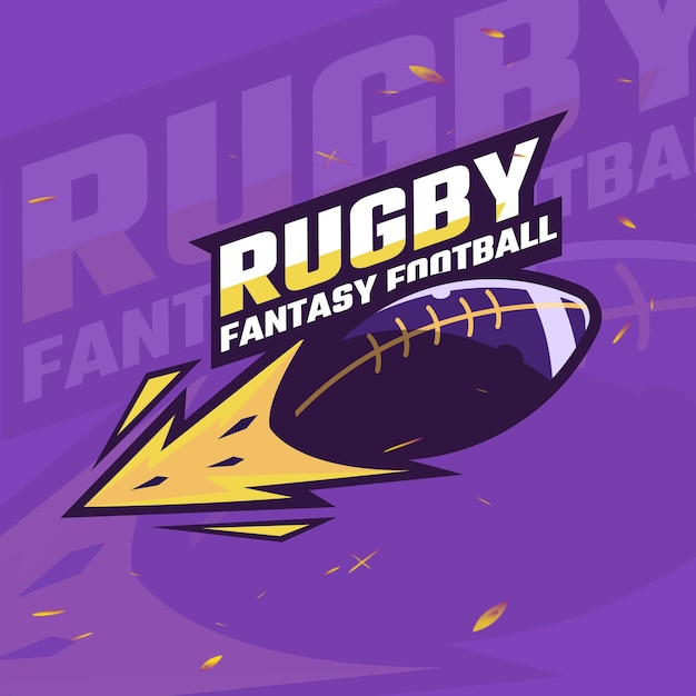 Eleganckie Kolorowe Logo Rugby Sportowe Fantasy