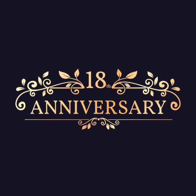 Plik wektorowy eleganckie logo na 18 rocznicę