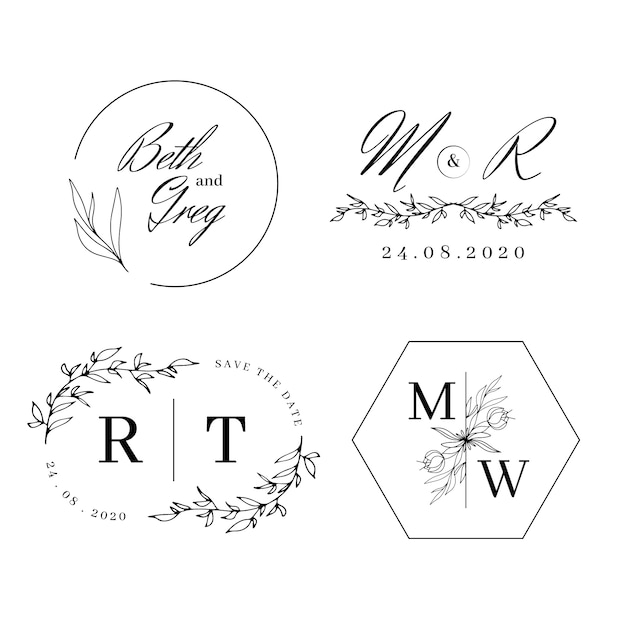 Eleganckie monogramy ślubne