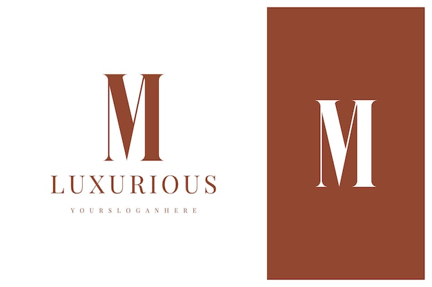 Eleganckie Proste Minimalistyczne Luksusowe Czcionka Szeryfowa Alfabet Litera M Projekt Logo