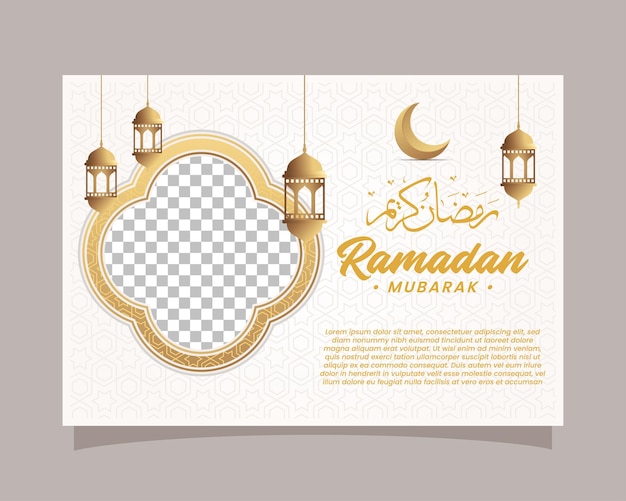 Eleganckie Tło Ramadan Kareem Dla Ilustracji Wektorowych Koncepcji Ramki Plakatowej