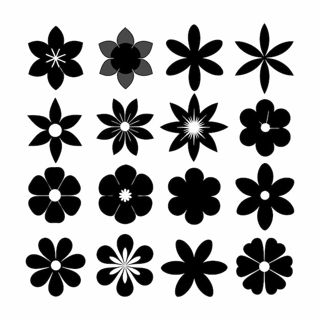 Elegant Flower Icon Set Wektor Design Elements ilustracja