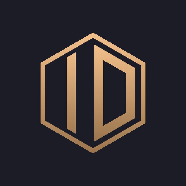 Elegant Hexagon Letter ID Logo Design Wstępny Luksusowy szablon logo ID