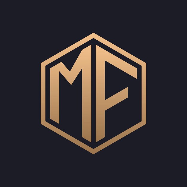 Elegant Hexagon Letter Mf Logo Design Wstępny Luksusowy Szablon Logo Mf