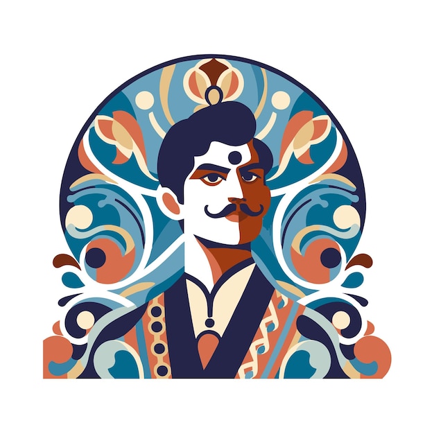 Plik wektorowy elegant mens flat vector design in art nouveau style