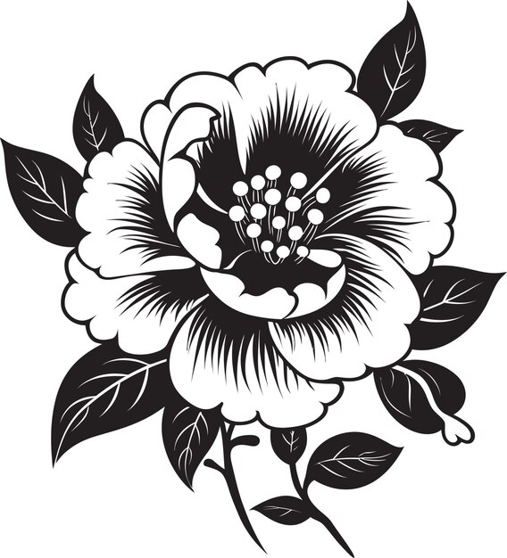Plik wektorowy elegant petal impression monochrome vector botanical emblematic chic stylistyczny projekt ikony