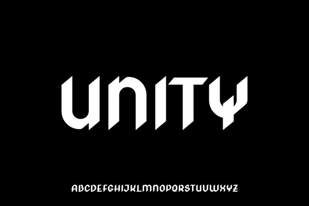 Elegant Unity Creative Vector niestandardowy wyświetlacz Alphabet Font Design