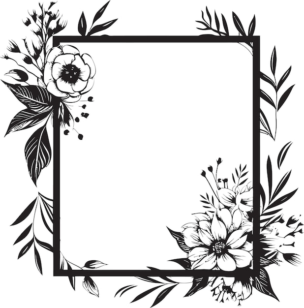 Plik wektorowy elegantna minimalistyczna botaniczna esencja noirowa ikona minimalistyczny szkic kwiatowy ręcznie wyświetlany na czarno