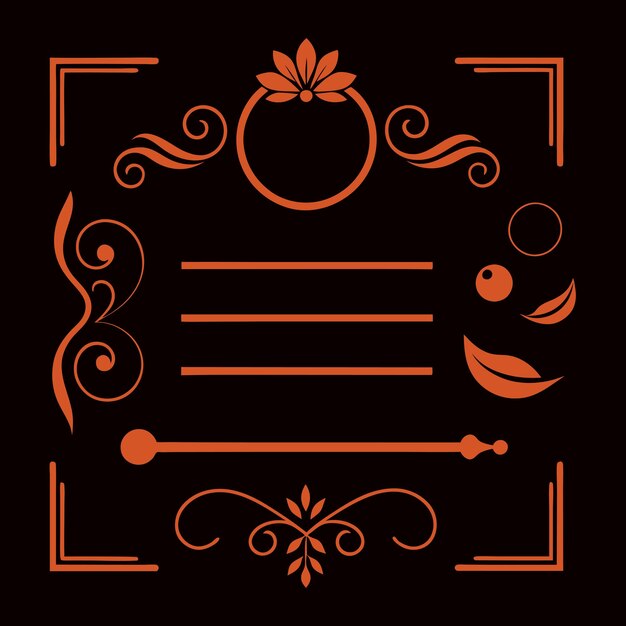 Elegantne kaligraficzne złote menu i elementy projektowania zaproszeń
