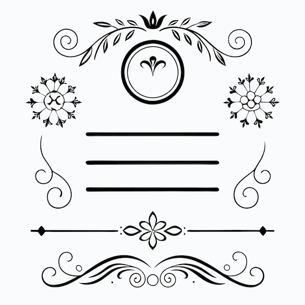 Elegantne kaligraficzne złote menu i elementy projektowania zaproszeń