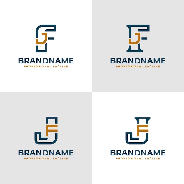 Plik wektorowy elegantne litery fj i jf monogram logo odpowiednie dla biznesu z inicjałami fj lub jf
