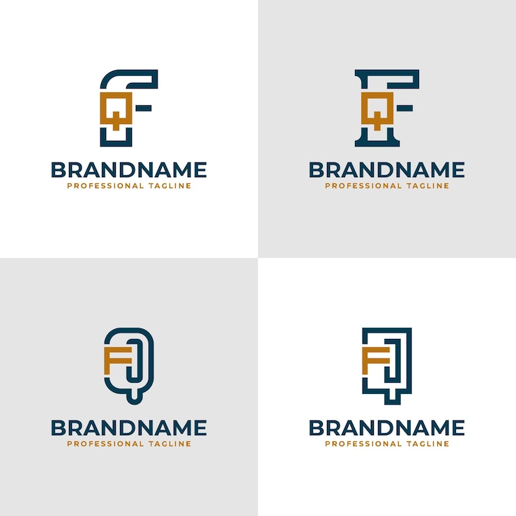 Wektor elegantne litery fq i qf monogram logo odpowiednie dla biznesu z inicjałami fq lub qf