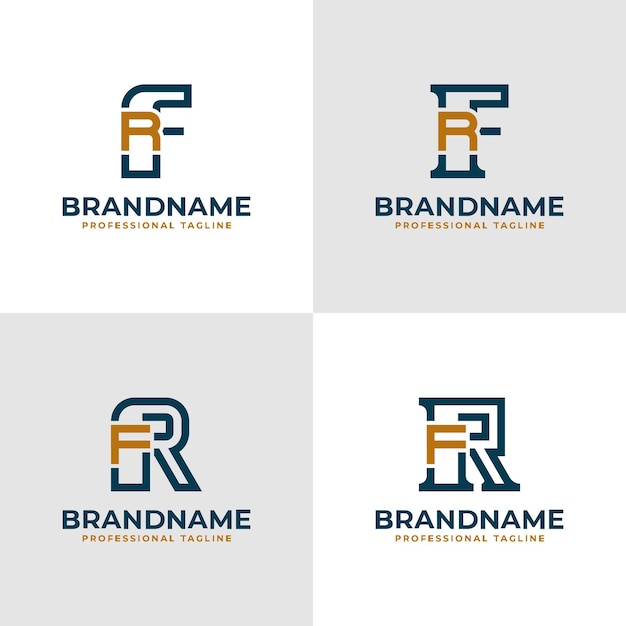 Elegantne litery FR i RF Monogram Logo odpowiednie dla biznesu z inicjałami FR lub RF