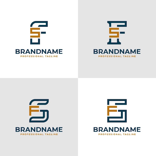 Elegantne litery FS i monogram SF Logo odpowiednie dla biznesu z inicjałami FS lub SF