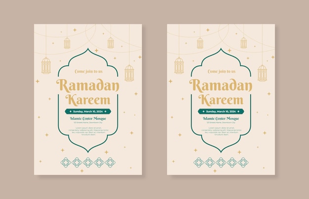 Plik wektorowy elegantny i minimalistyczny szablon ulotki ramadan kareem