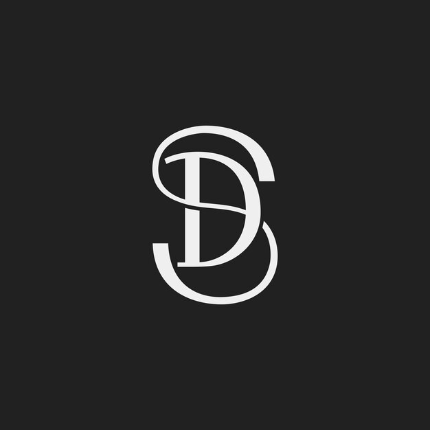 Elegantny monogram SD DS minimalistyczny projekt logo ilustracja wektorowa