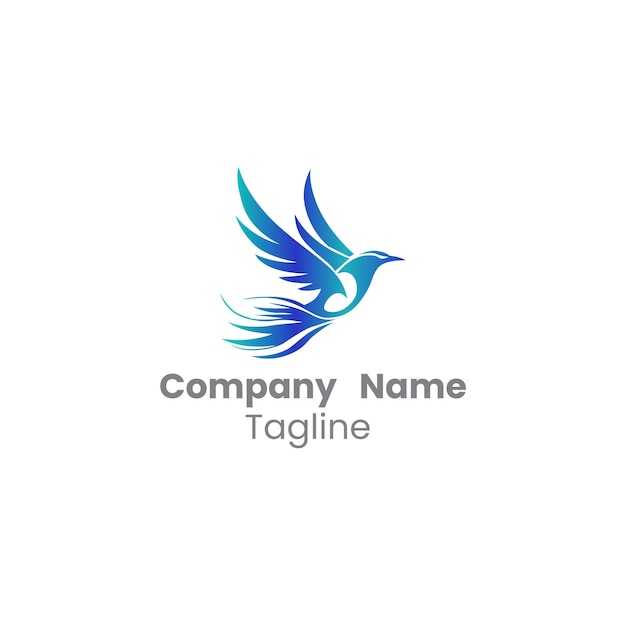 Elegantny projekt logo Blue Bird - ilustracja wektorowa
