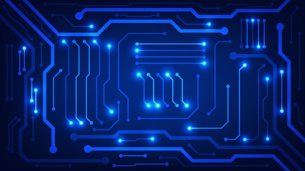 elektroniczna płytka obwodowa na niebieskim tle