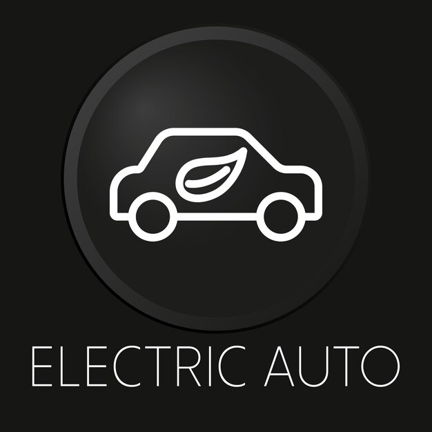 Elektryczna Automatyczna Minimalna Ikona Linii Wektorowej Na Przycisku 3D Na Białym Tle Premium Wektorów