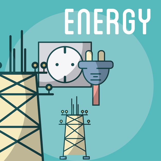 Elektryczna Elektrownia Z Wieżami