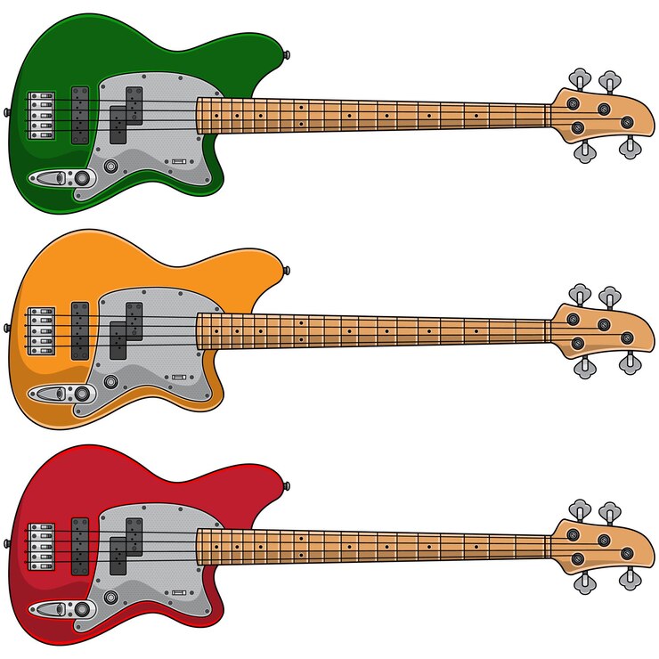 Wektor elektryczna gitara basowa