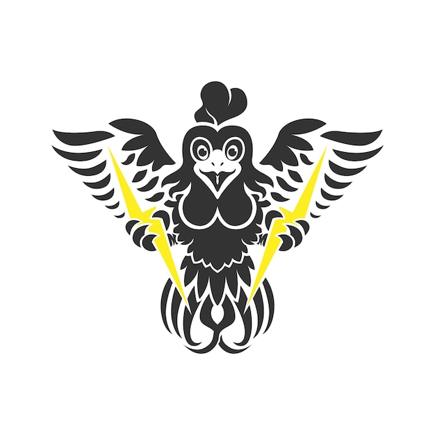 Plik wektorowy elektryczna ikona logo kurczaka ilustracja wektorowa