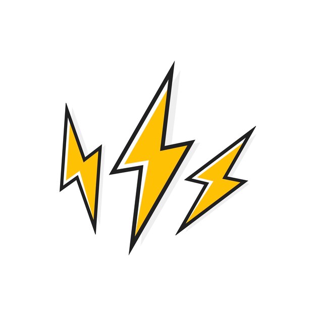 Elektryczne logo błyskawicy dla Twoich potrzeb. Ikona grzmotu. Ilustracja wektorowa nowoczesne mieszkanie.