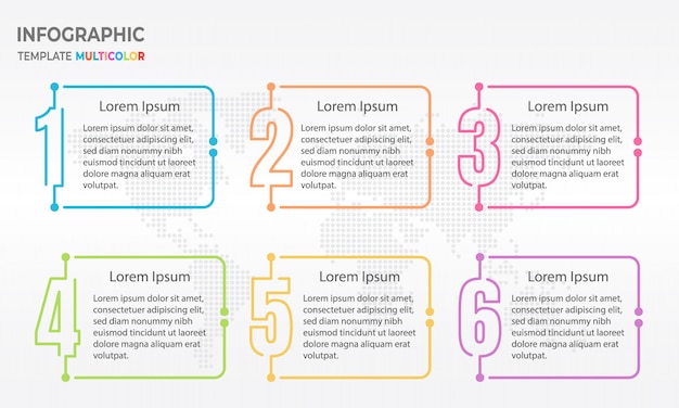 Element Infographic Szablon Z Numerami 6 Opcji.